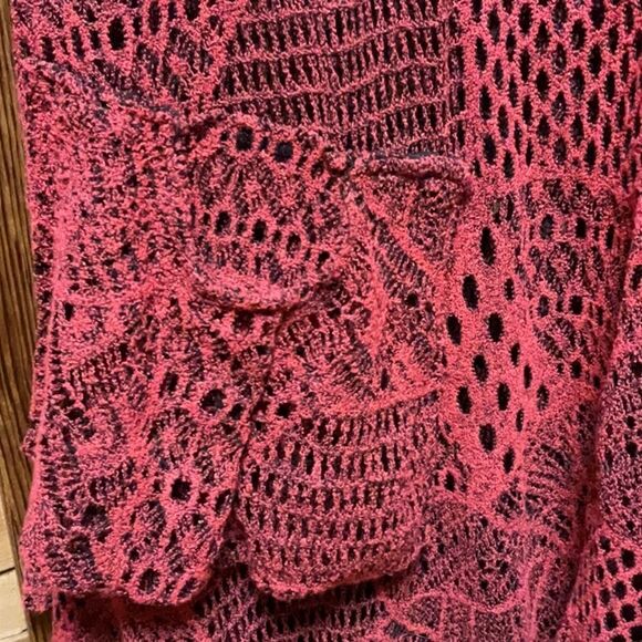 Lily by Firmiana Red 3/4 Sleeve Asymmetrical Tunic Blouse Shirt Women M Polyeste - Picture 2 of 9